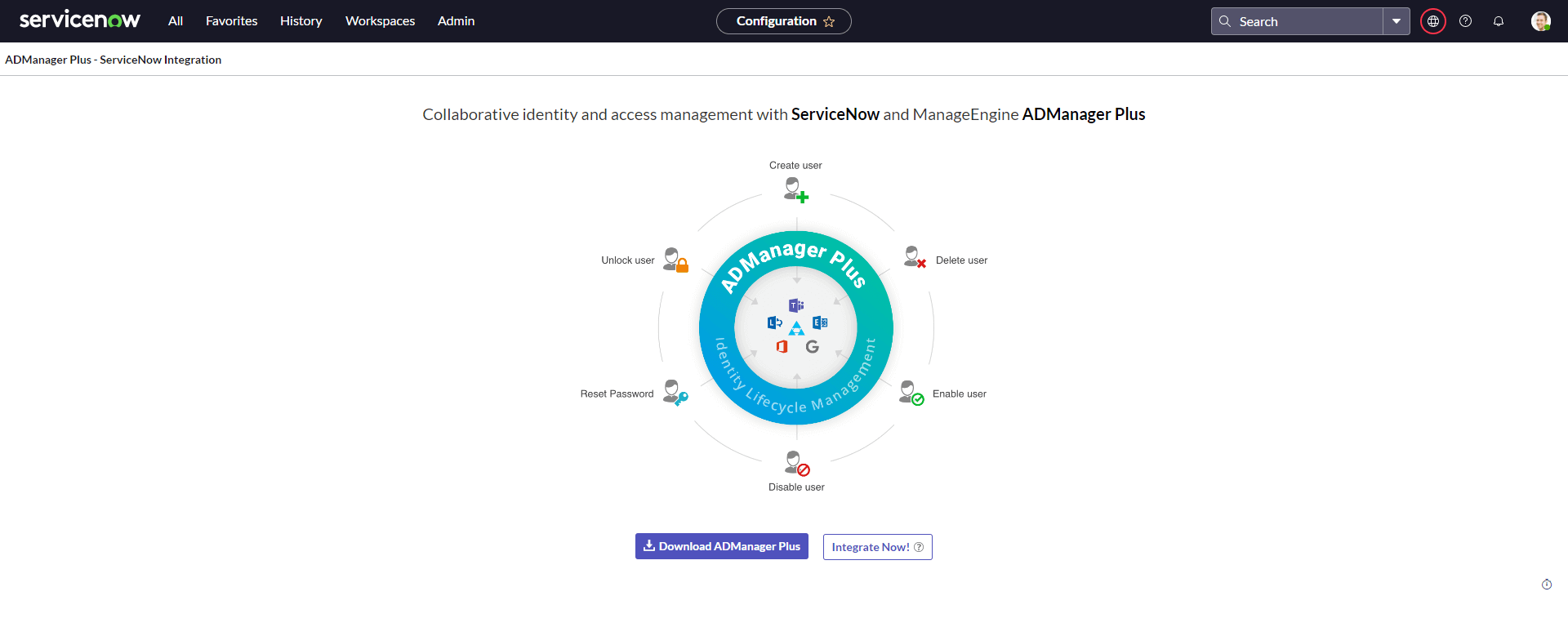 ServiceNow settings