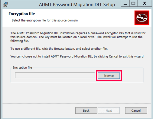 ADMT installation and setup