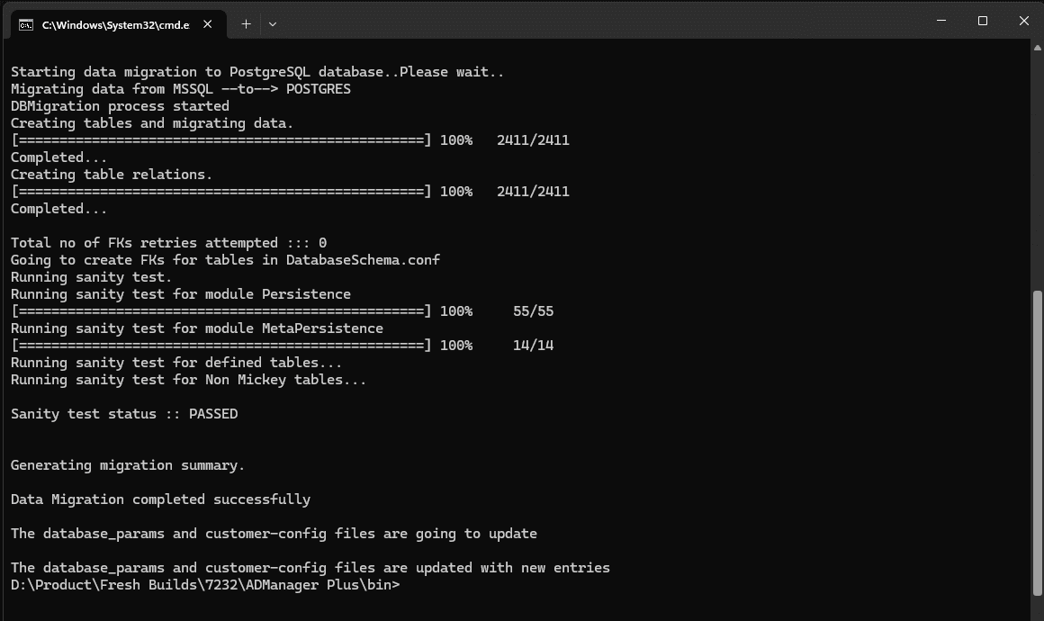 Migrating from an existing PostgreSQL/MS SQL database to a bundled PostgreSQL database