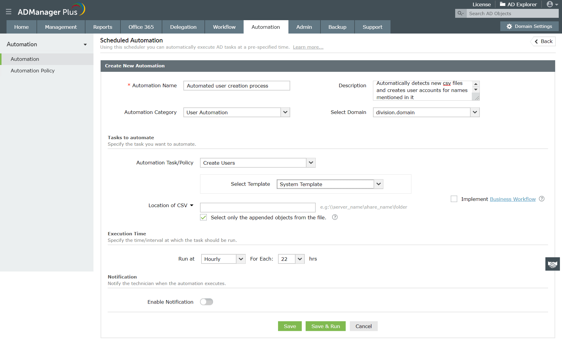 automated active directory user creation provisioning