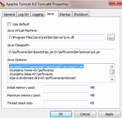 Install APM Insight Java Agent on Tomcat Applications Manager