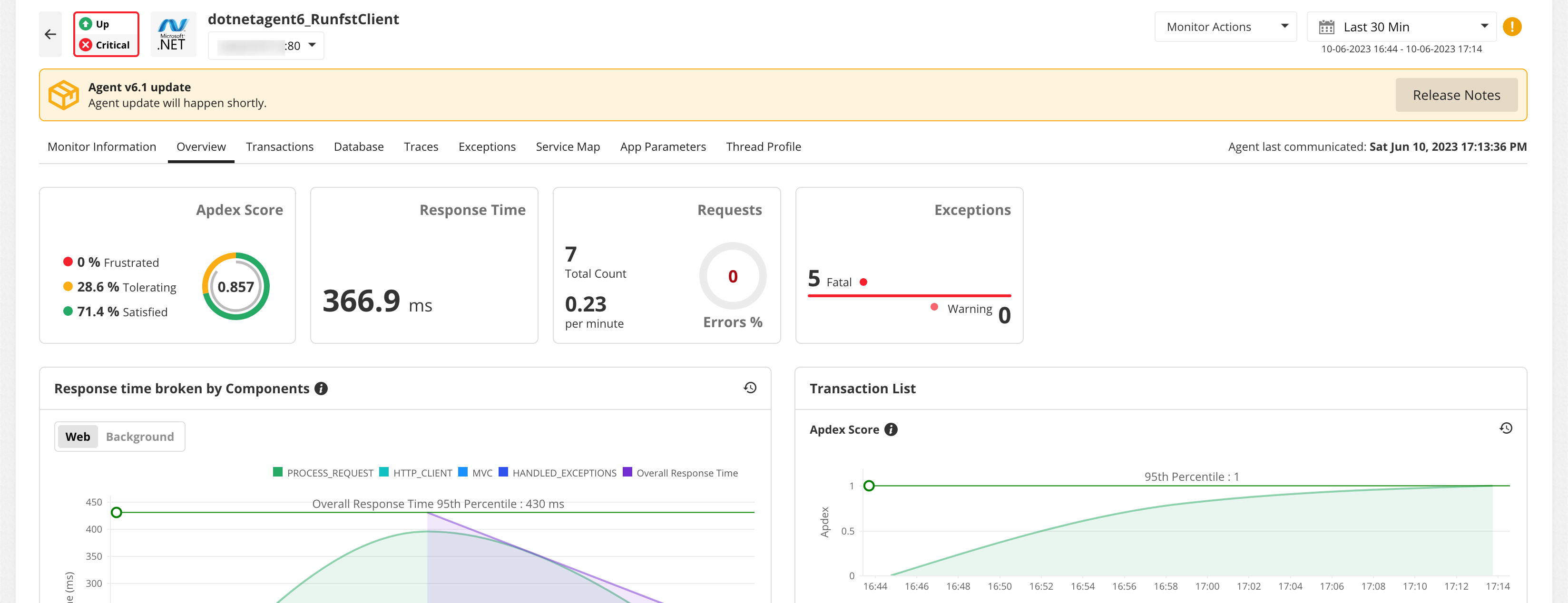 dotnet agent auto-upgrade in APM Insight