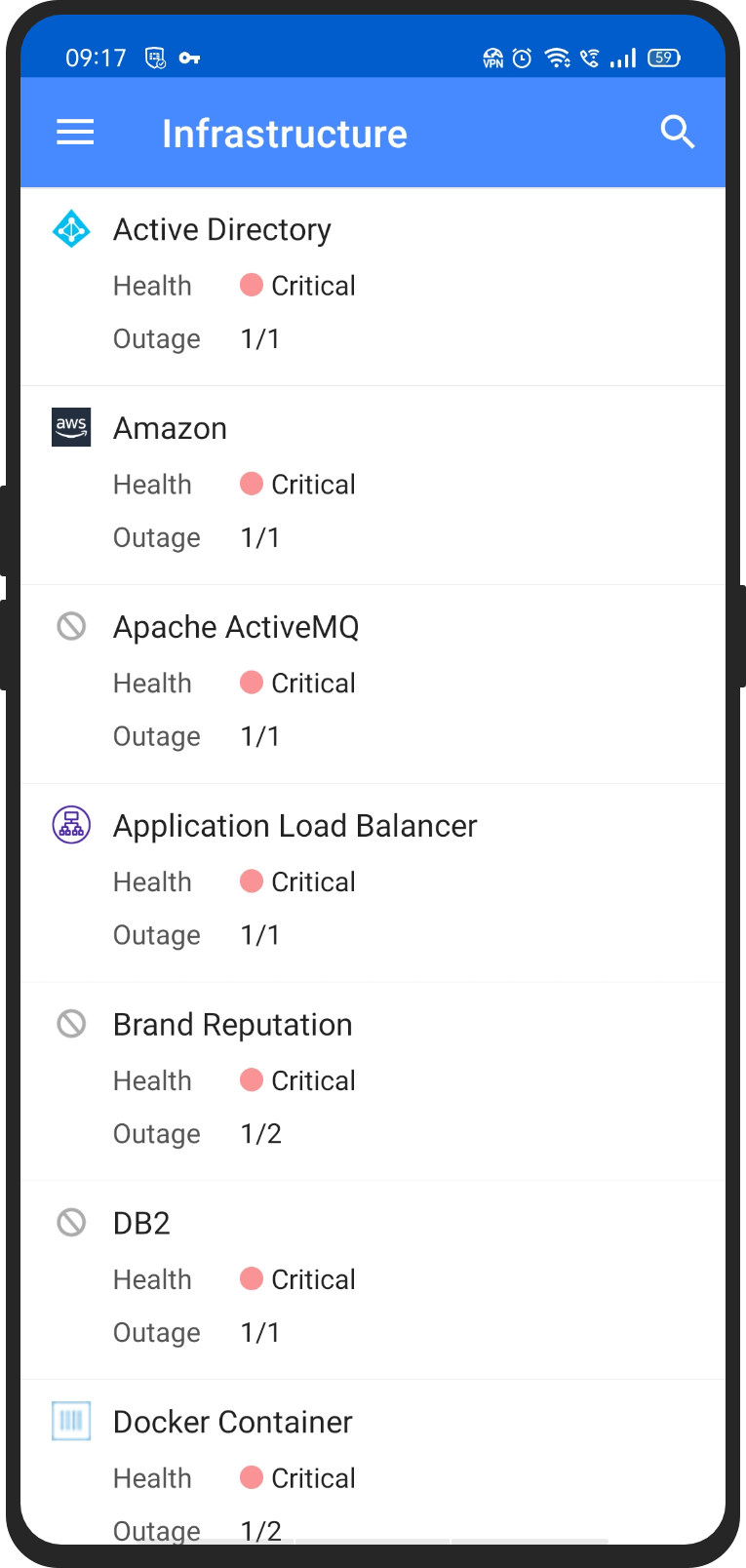 Monitoreo de infraestructura con APM para Android - Applications Manager