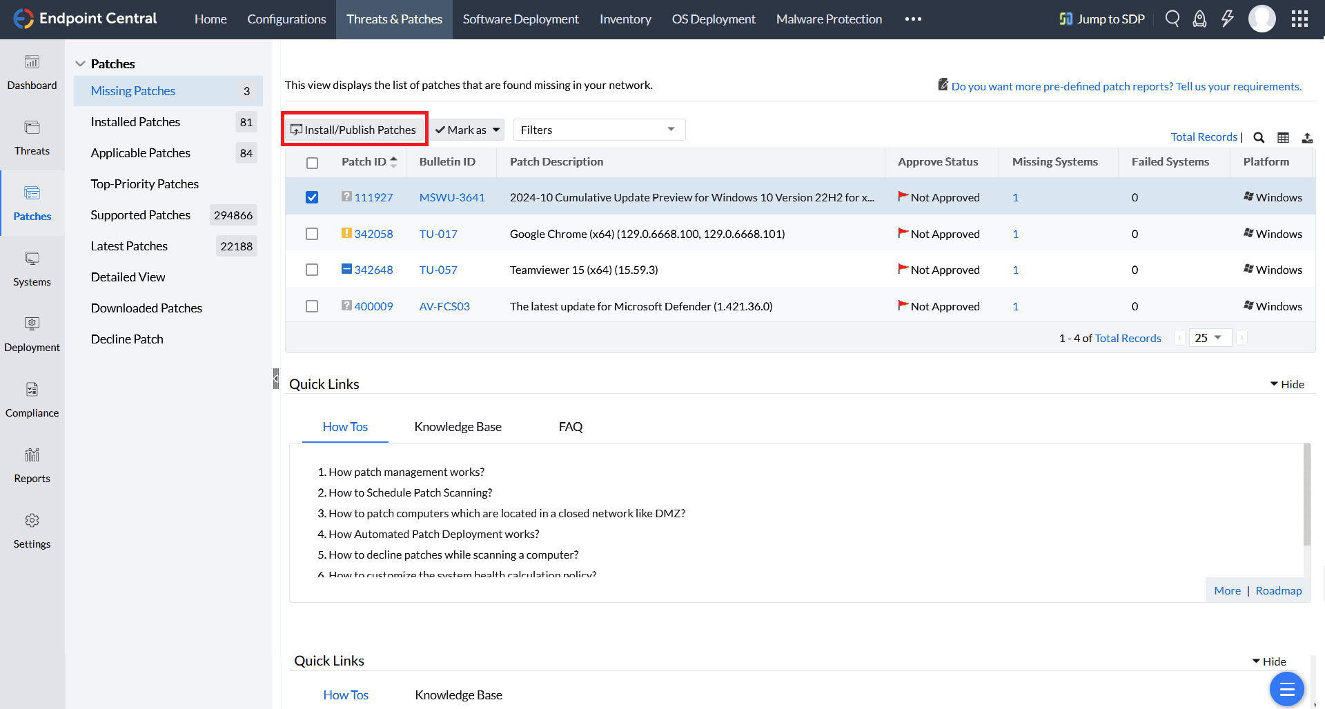 Manual Deployment | Endpoint Central