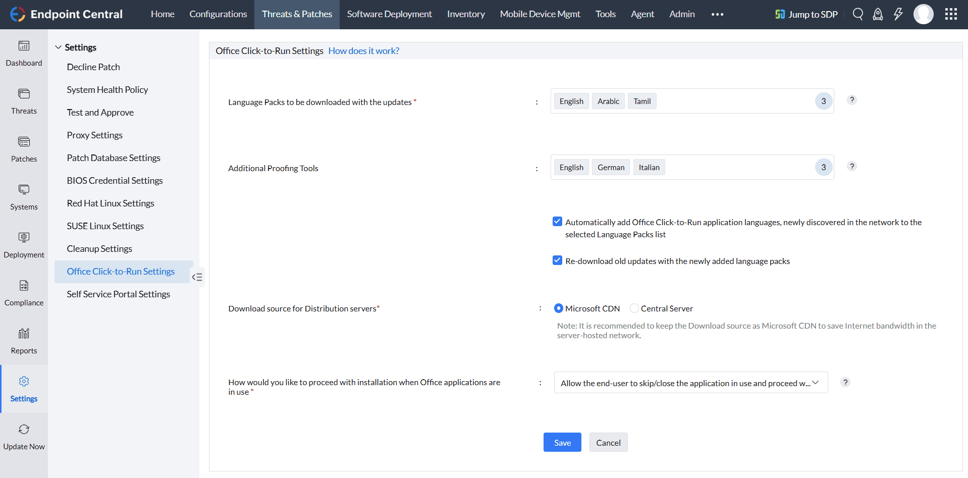 Office Click-to-Run Settings