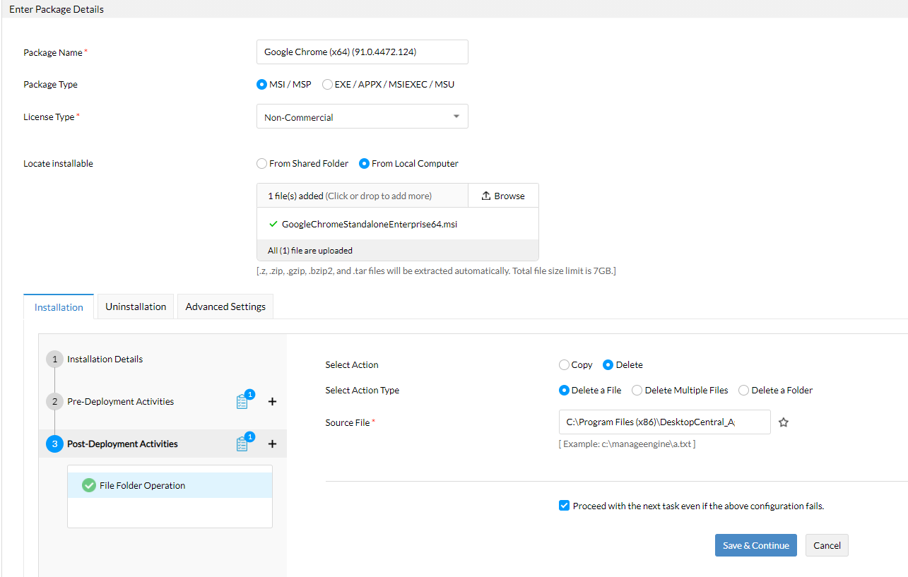 Patch installation failure - Error 1612 | ManageEngine