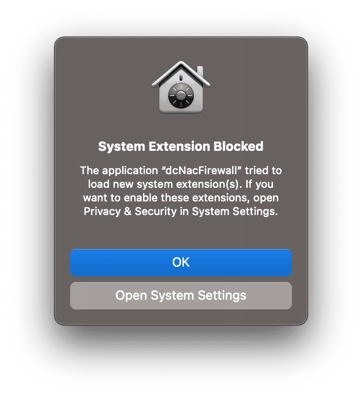 Security Extension Blocked