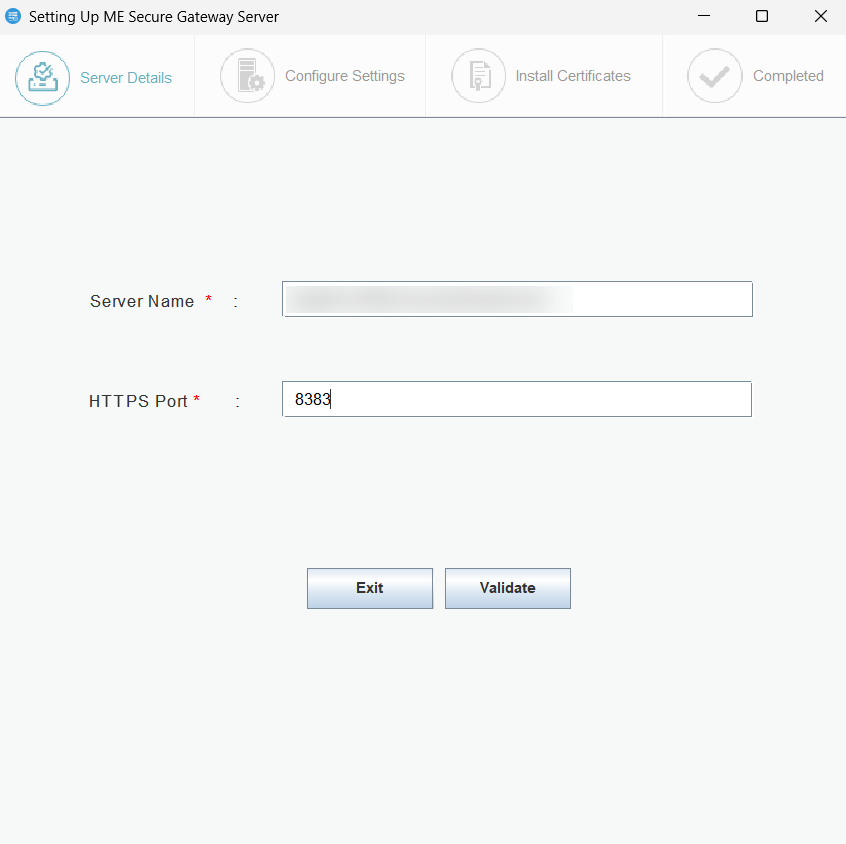 Secure Gateway Server details