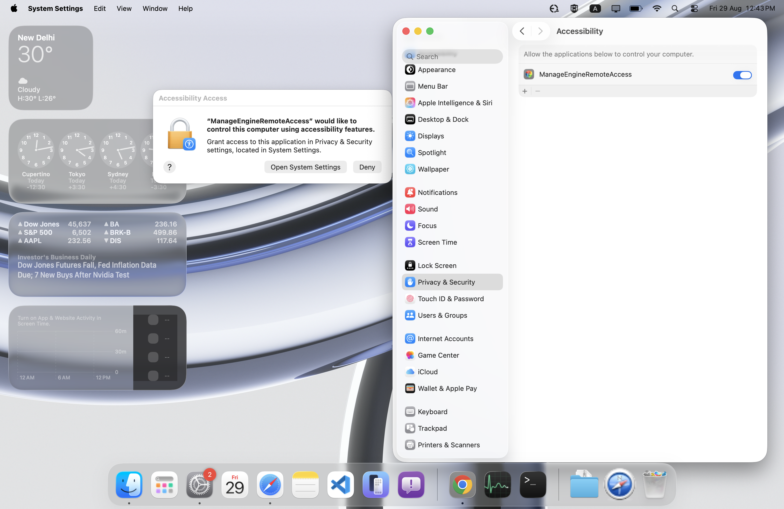 Mac 14 remote control error MAC 10.14 remote control error