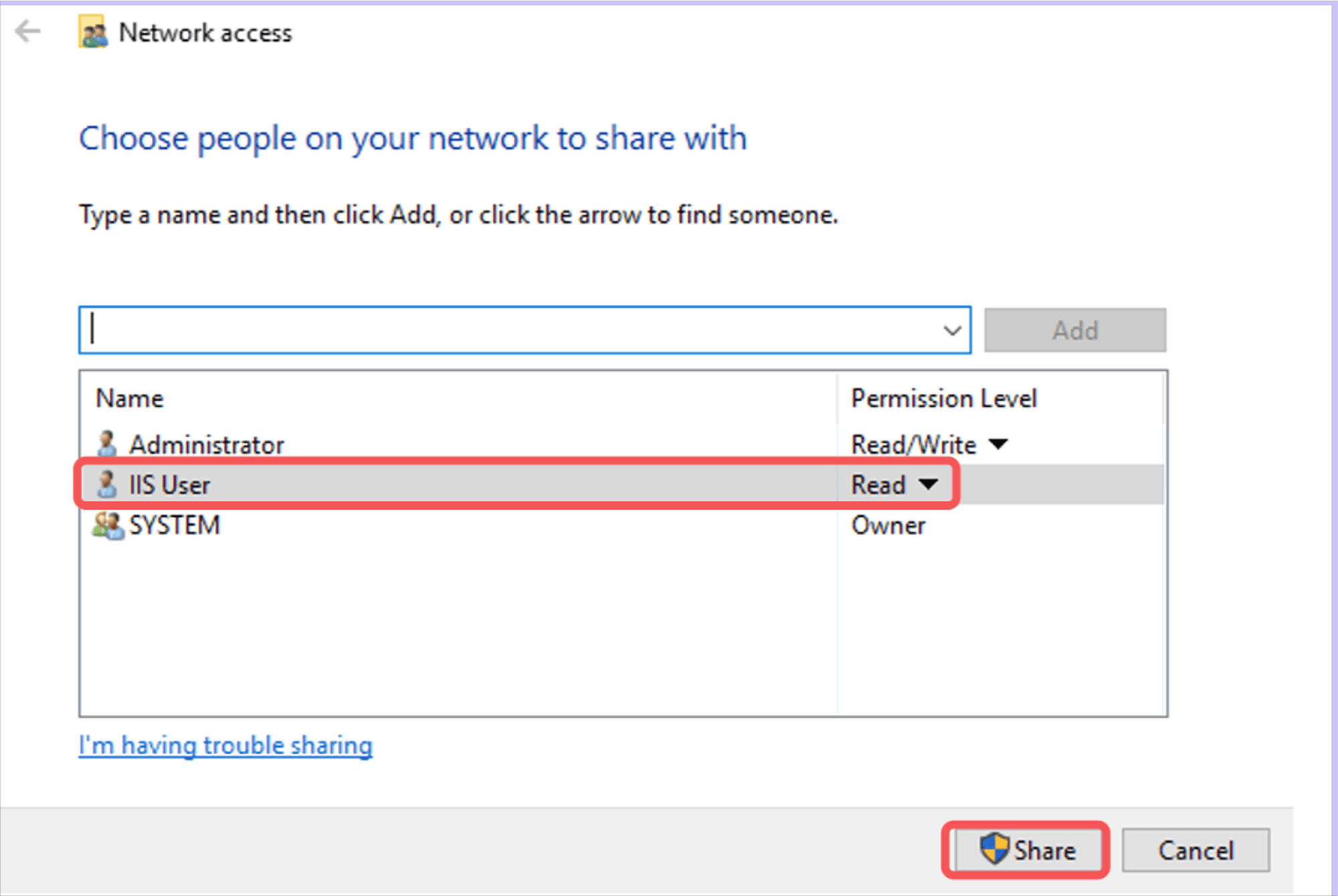 Configuring an IIS site