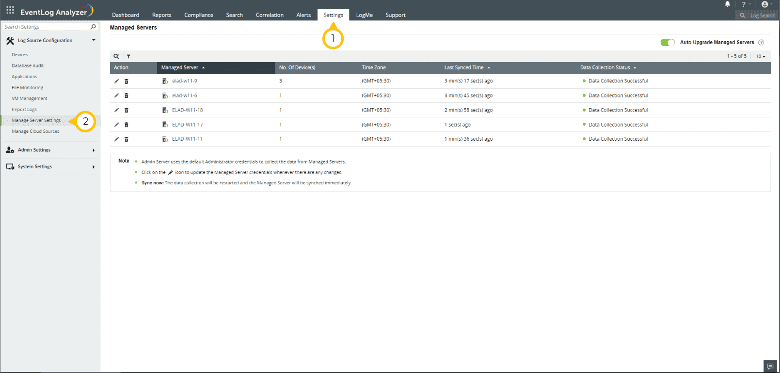 Manage Server Settings