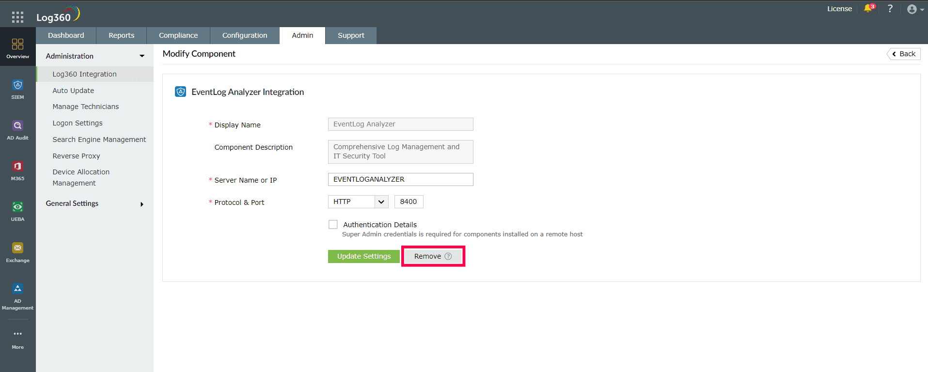 Moving the EventLog Analyzer Installation to Another Machine