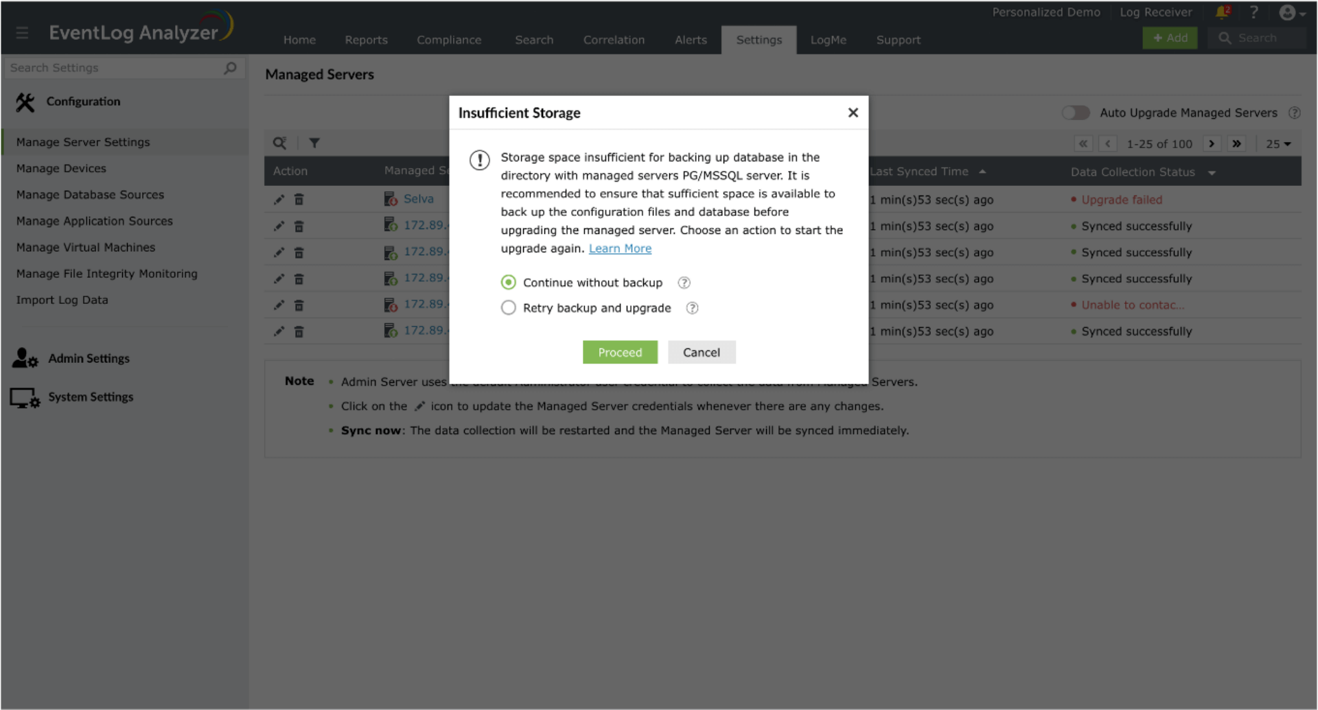 Auto-upgrading the distributed setup