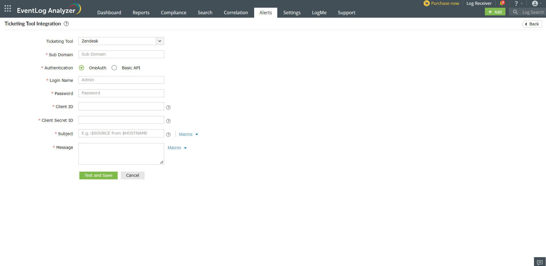 Ticketing Tool Integration