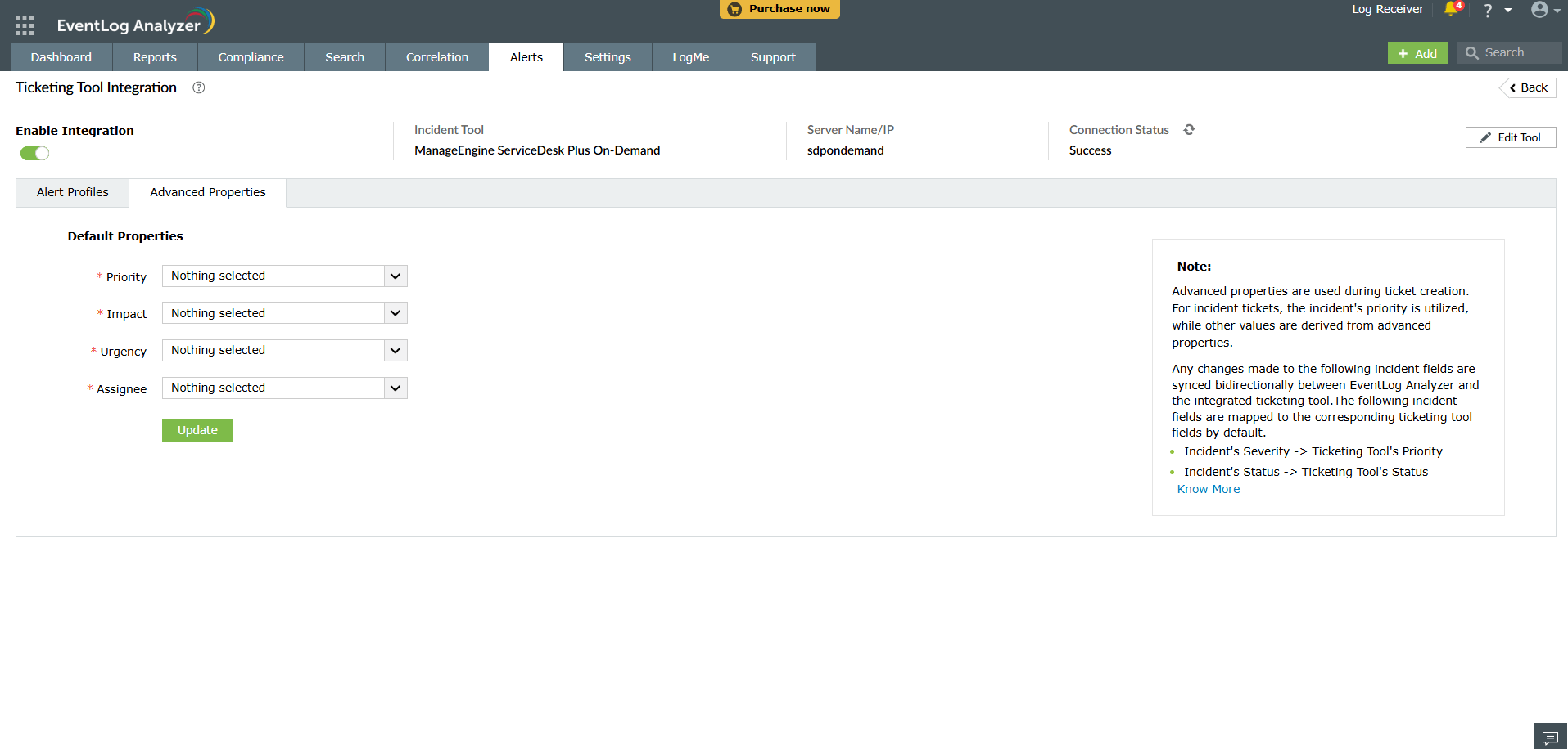 Ticketing Tool Integration