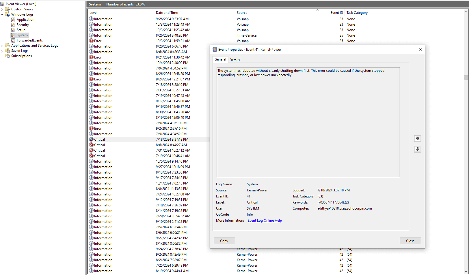 How to Check Windows crash logs | ManageEngine EventLog Analyzer