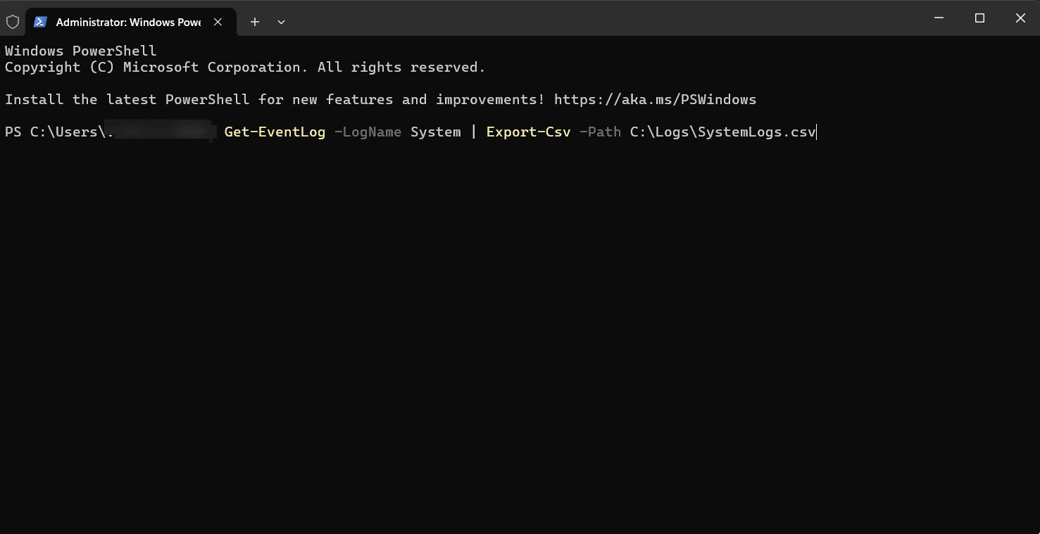 Figure 8: Viewing and accessing Windows update logs in Windows 11 using PowerShell