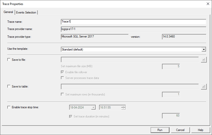 SQL profiler trace