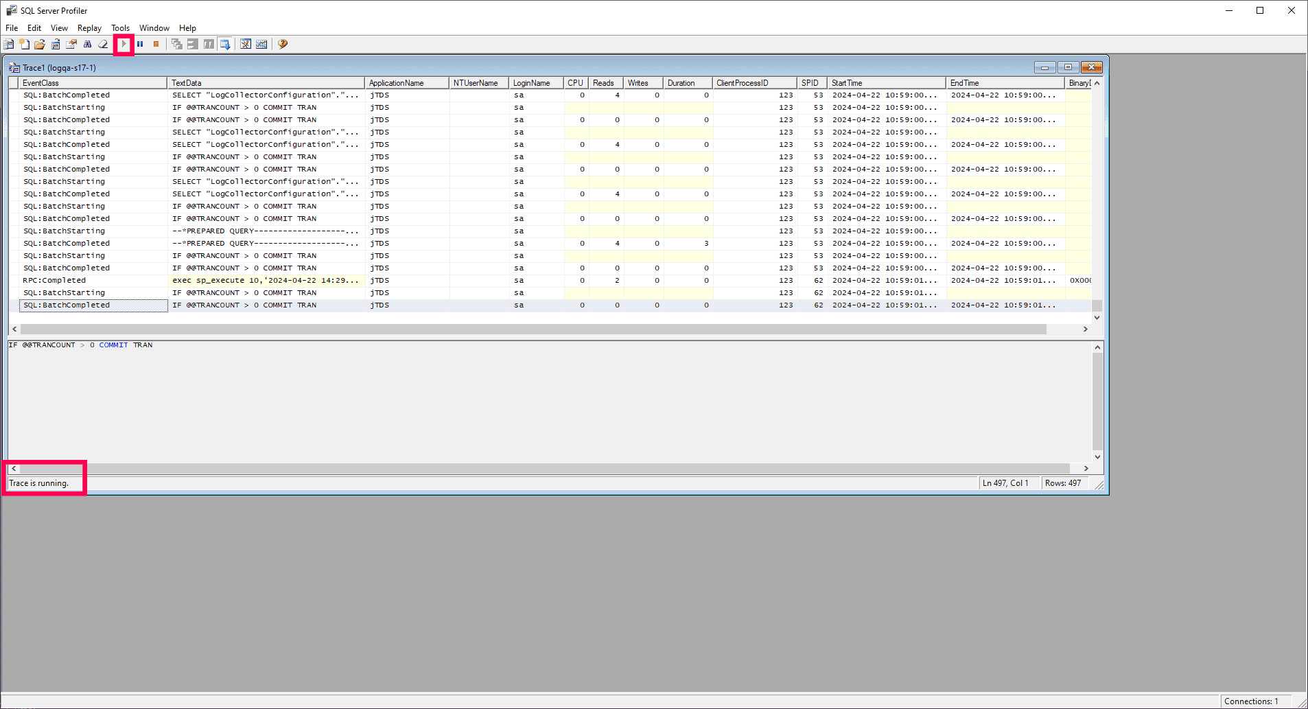 How to start SQL Profiler tracing in SQL Server