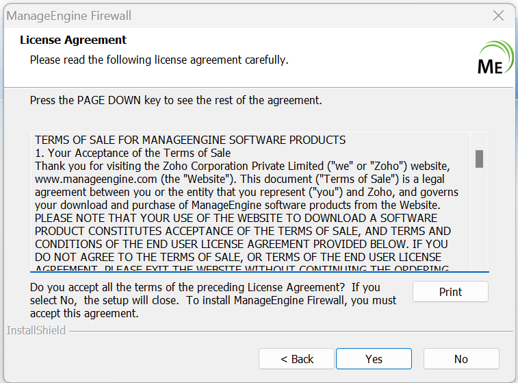 Firewall Analyzer License agreement