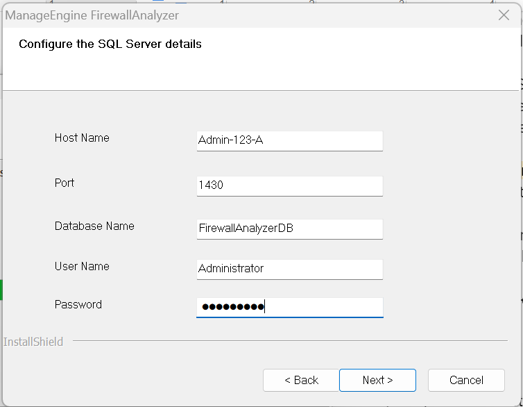 Firewall Analyzer MSSQL