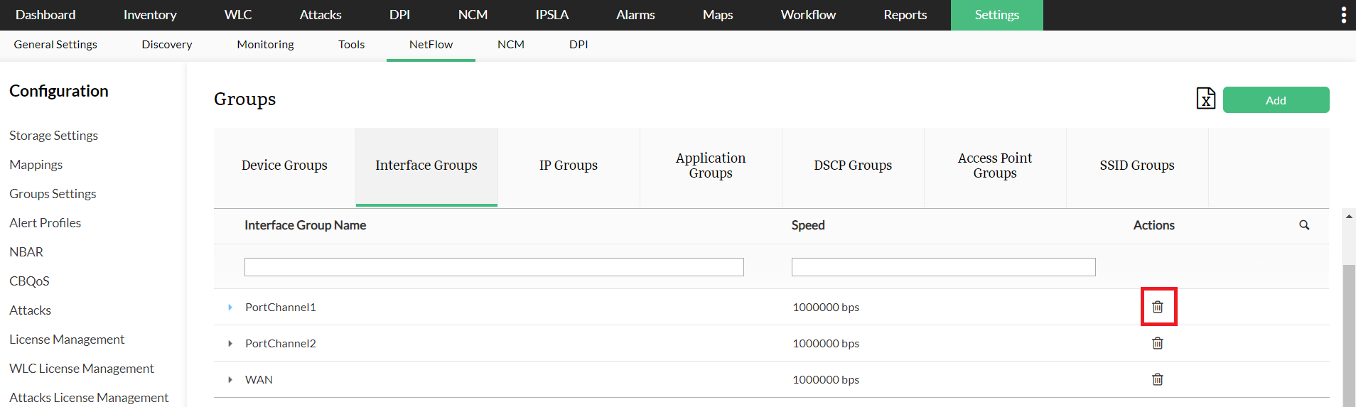 Delete Interface Group