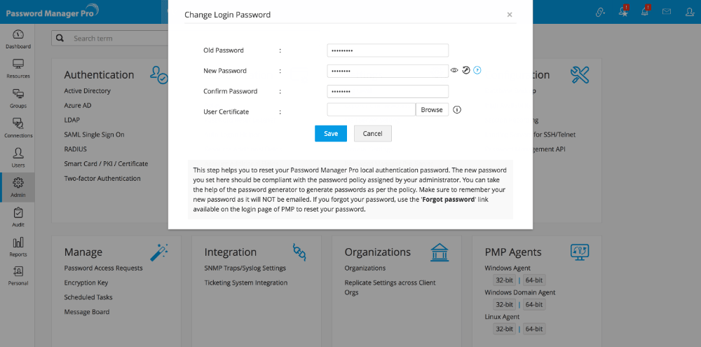 change user password