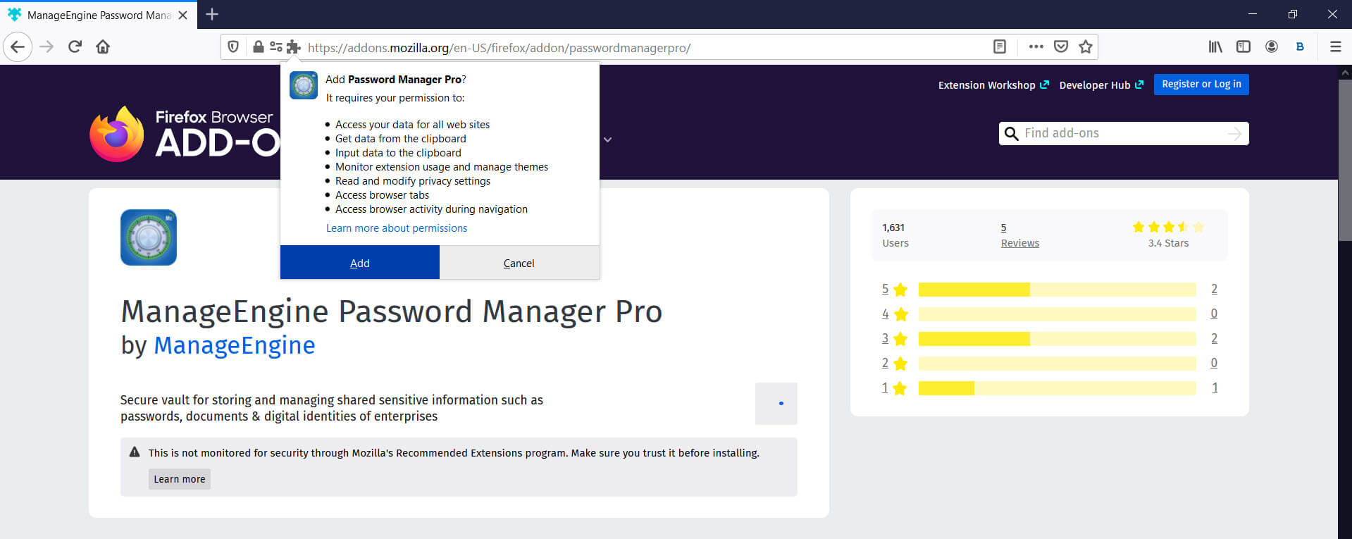 password manager pro extension