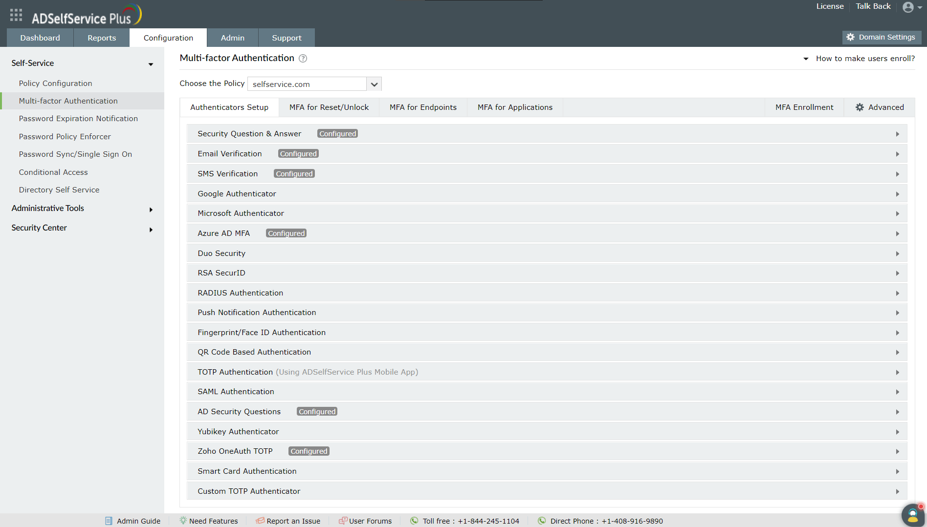 MFA/TFA SETTINGS