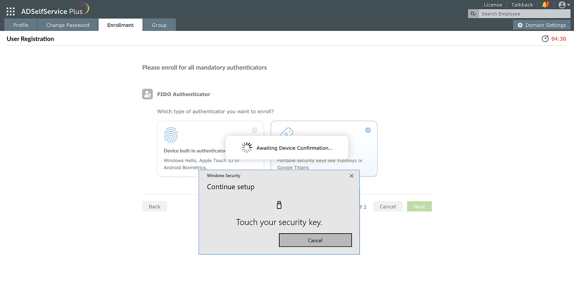 Backup verification codes