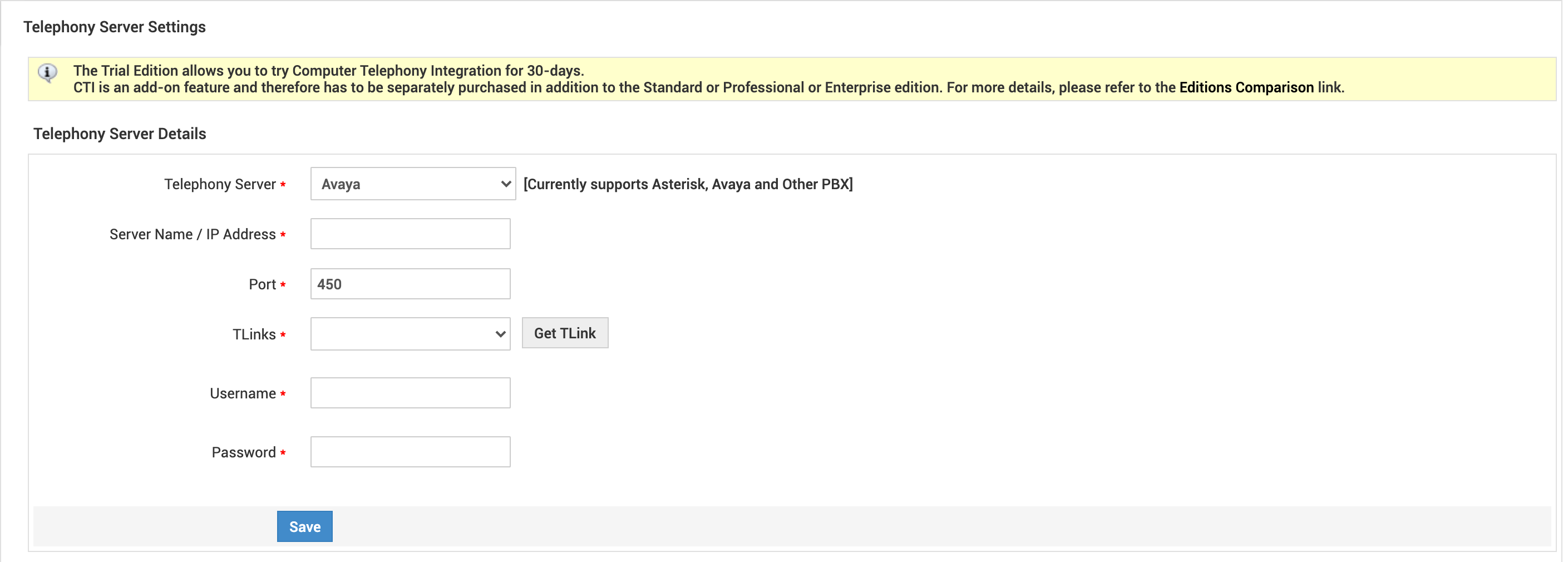 pbx-change email server settings