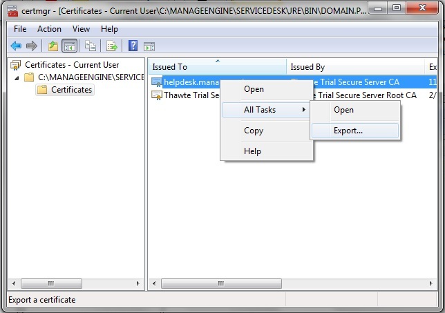 How to install SSL and .P7B certificate in ServiceDesk Plus MSP