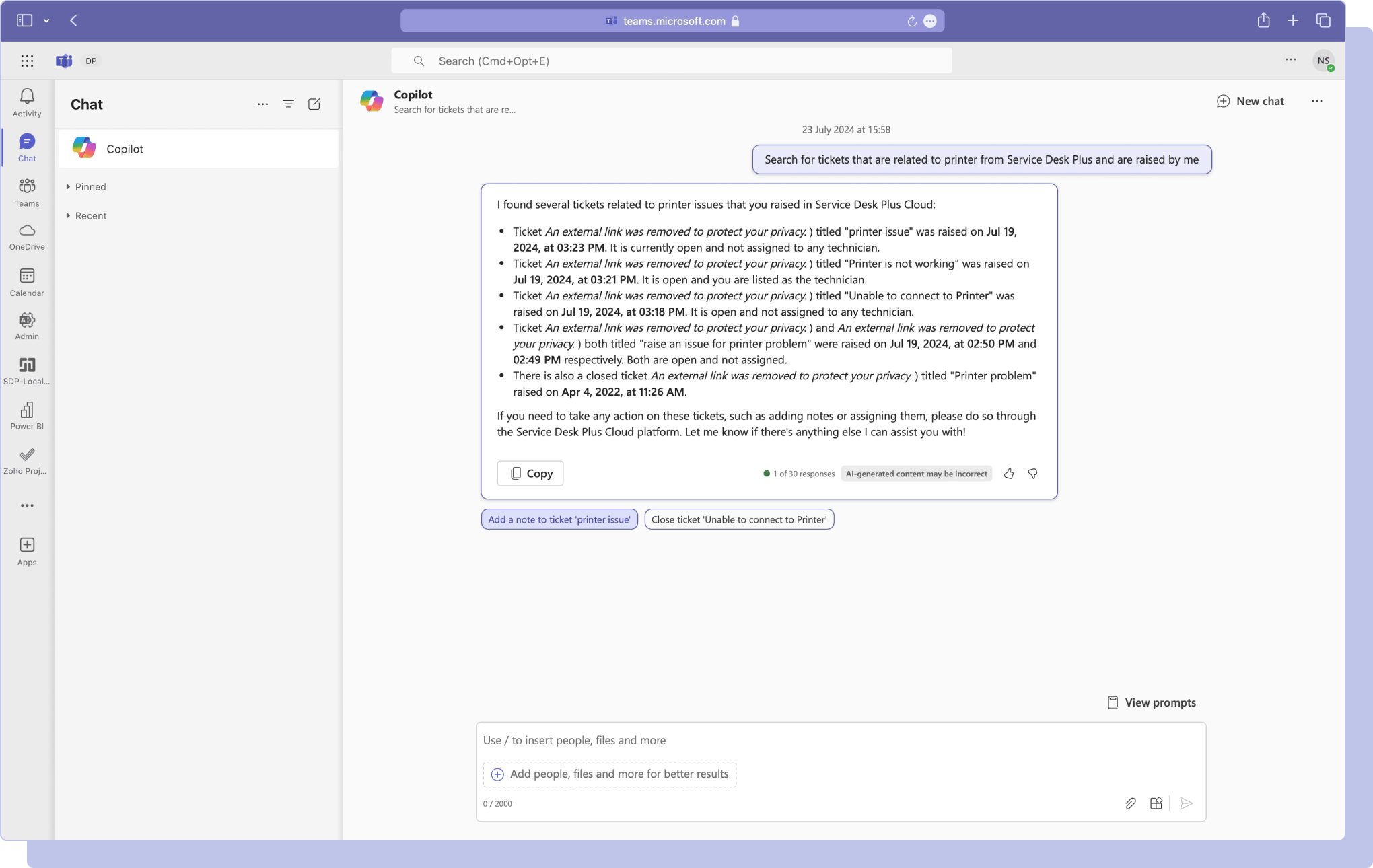 Copilot prompt