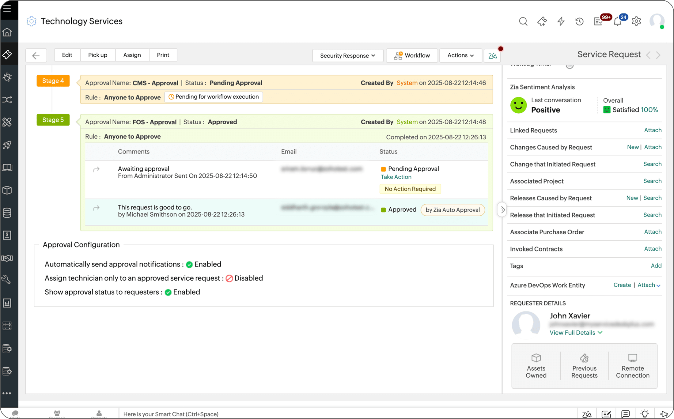 GenAI ticket approval automation Ticket approval automation