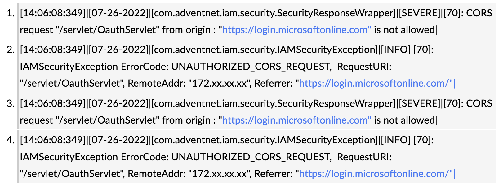 OAuth servlet response