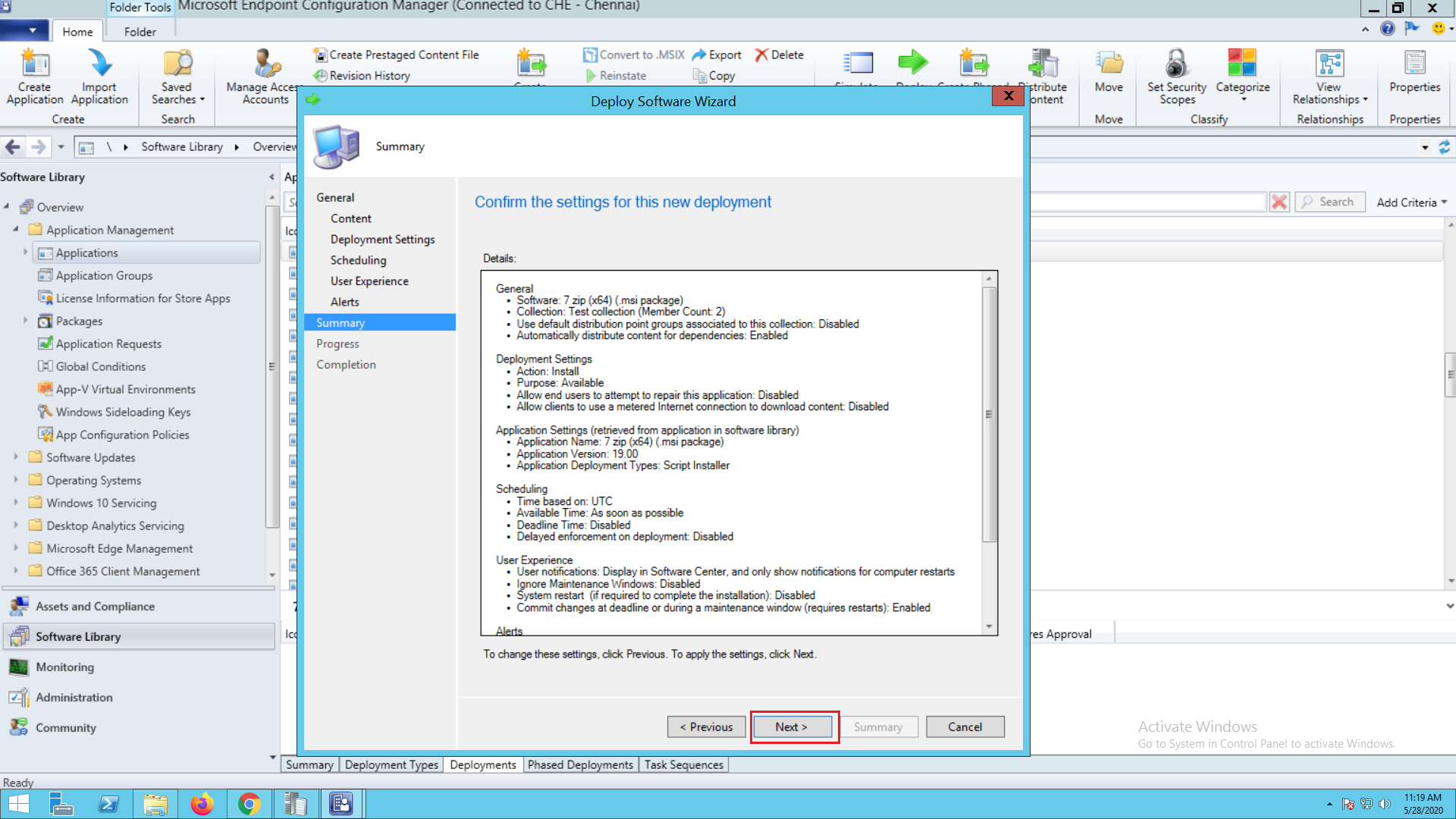 Step by step application deployment in SCCM - ManageEngine Patch Connect Plus