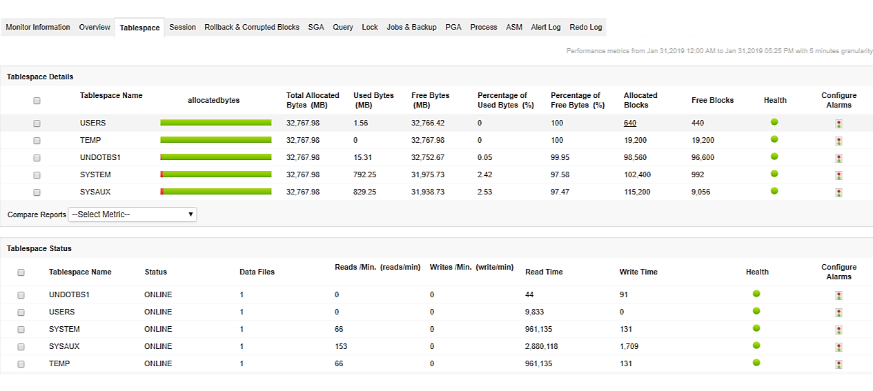 Oracle Monitoring - ManageEngine Applications Manager