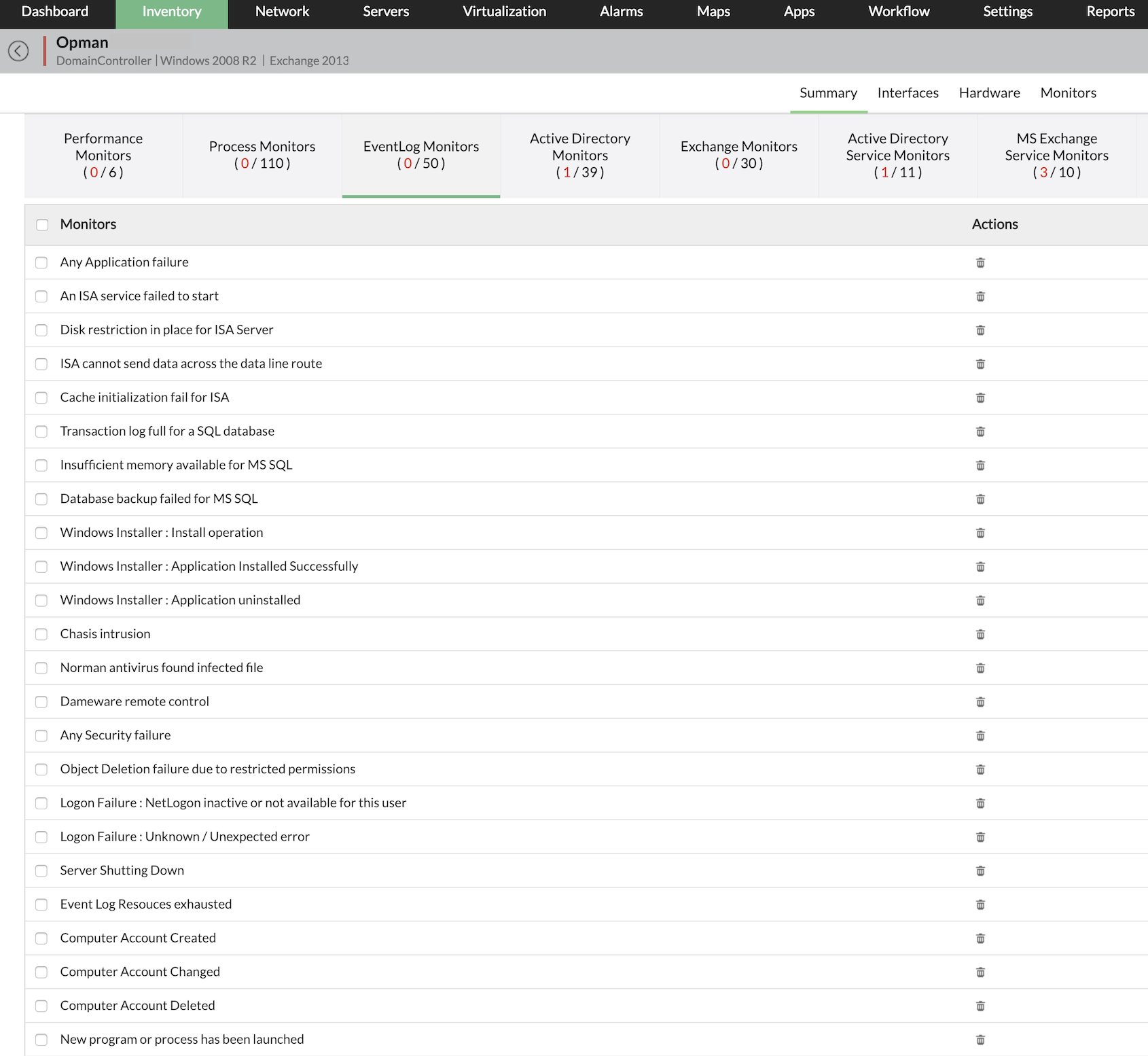 Windows Event-log monitoring - ManageEngine OpManager