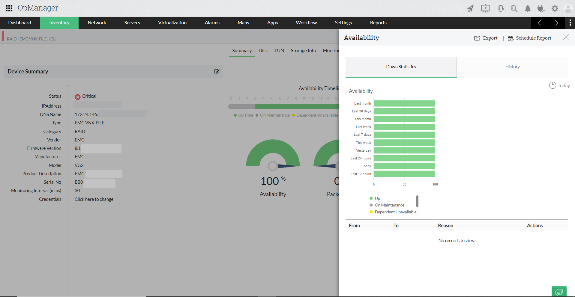 Network Storage Monitoring - ManageEngine OpManager