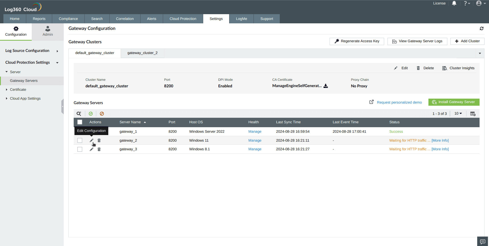 Configuring Gateway Server