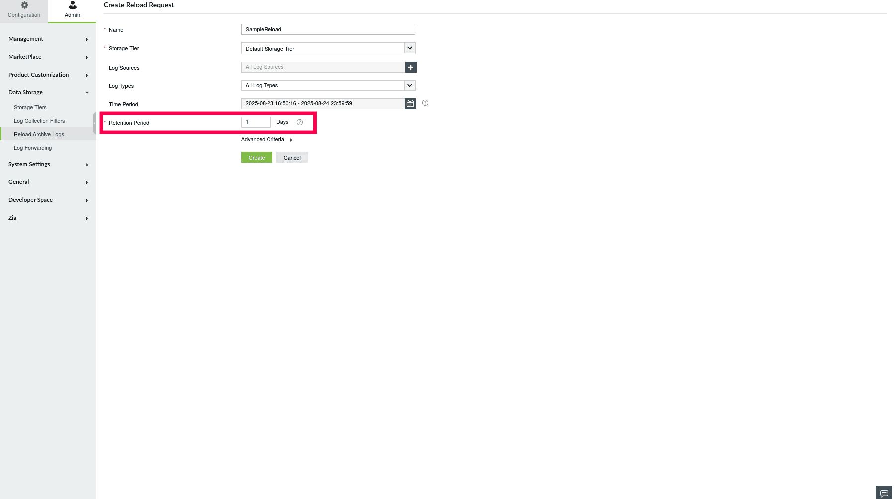 Reload Historical Logs