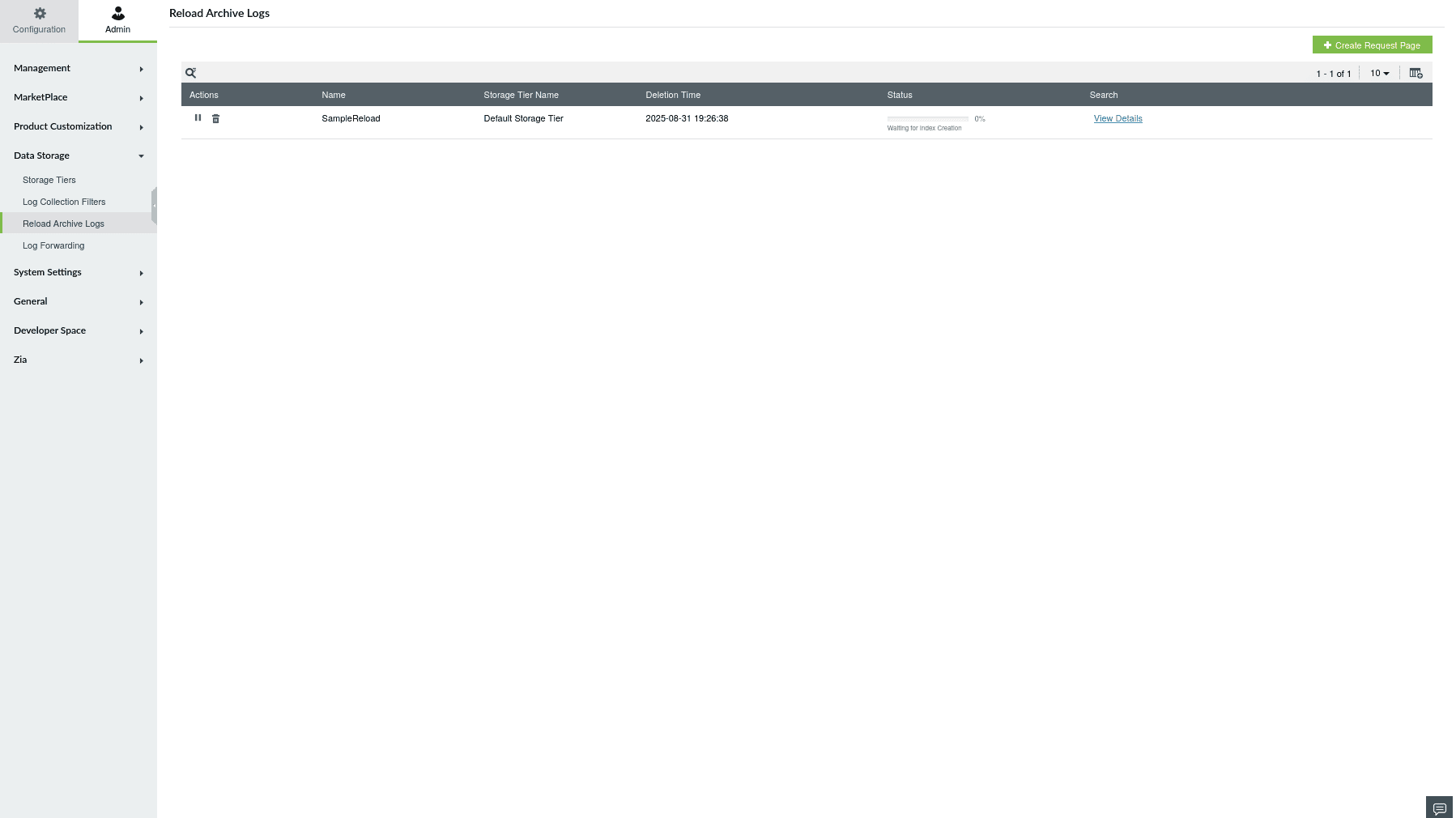 Reload Historical Logs