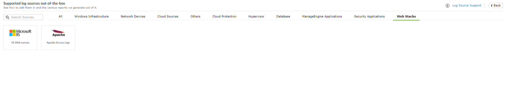 Supported Log Sources