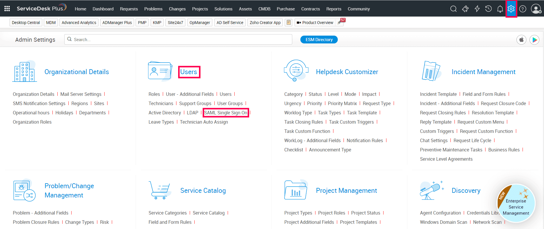 ServiceDesk Plus Set up SSO