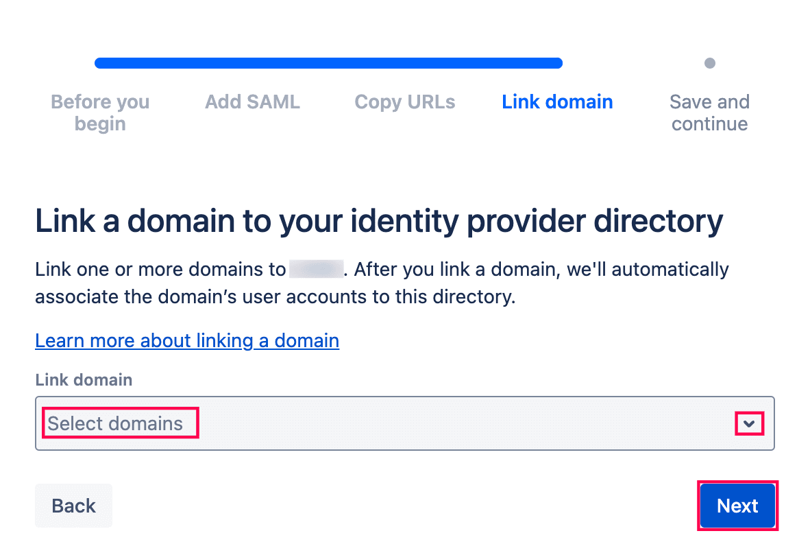 Domain linking to IdP directory