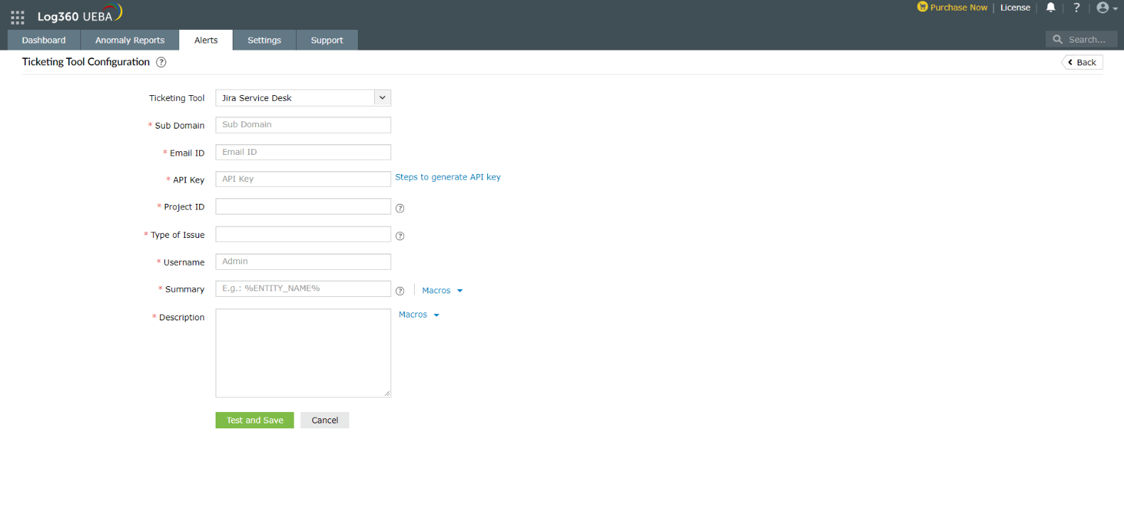 Ticketing Tool Integration