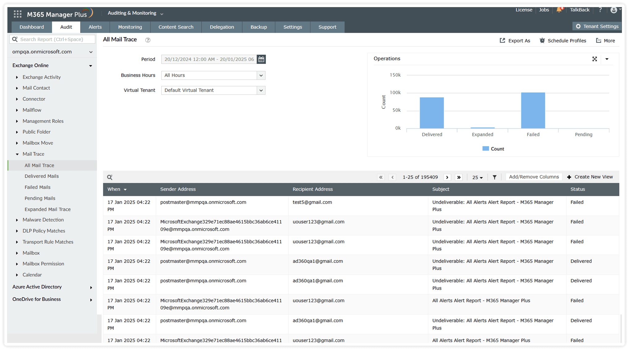 Exchange Online auditing