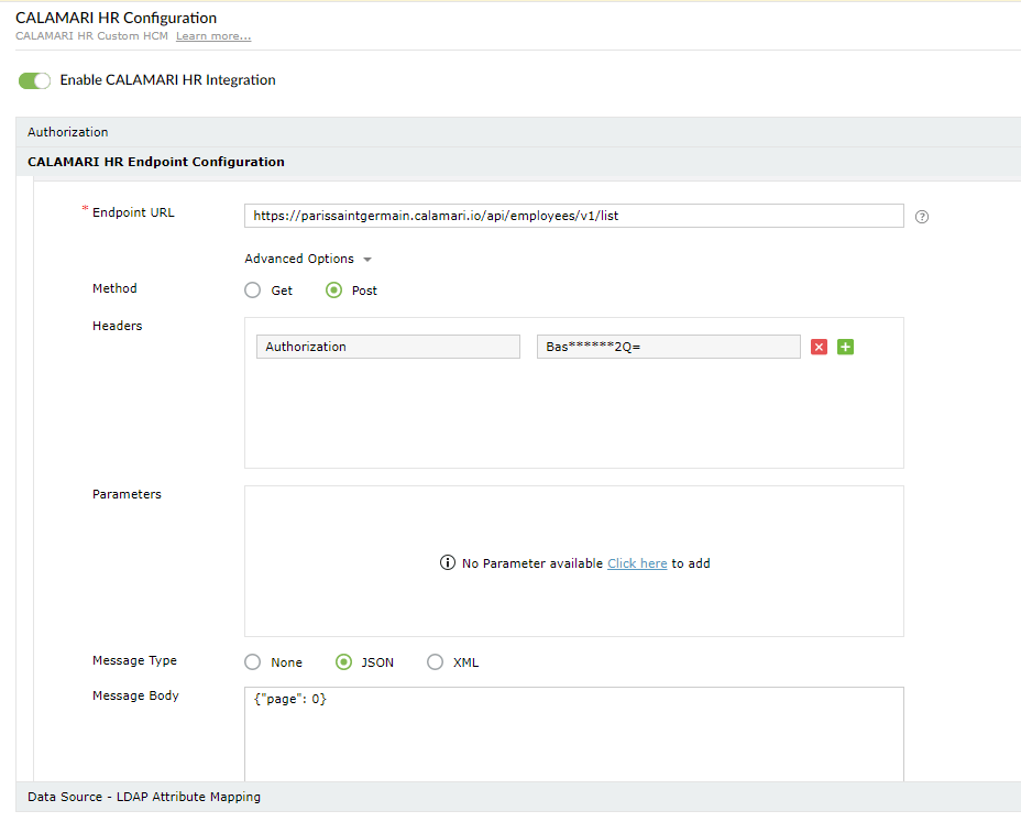 API Endpoint Configuration