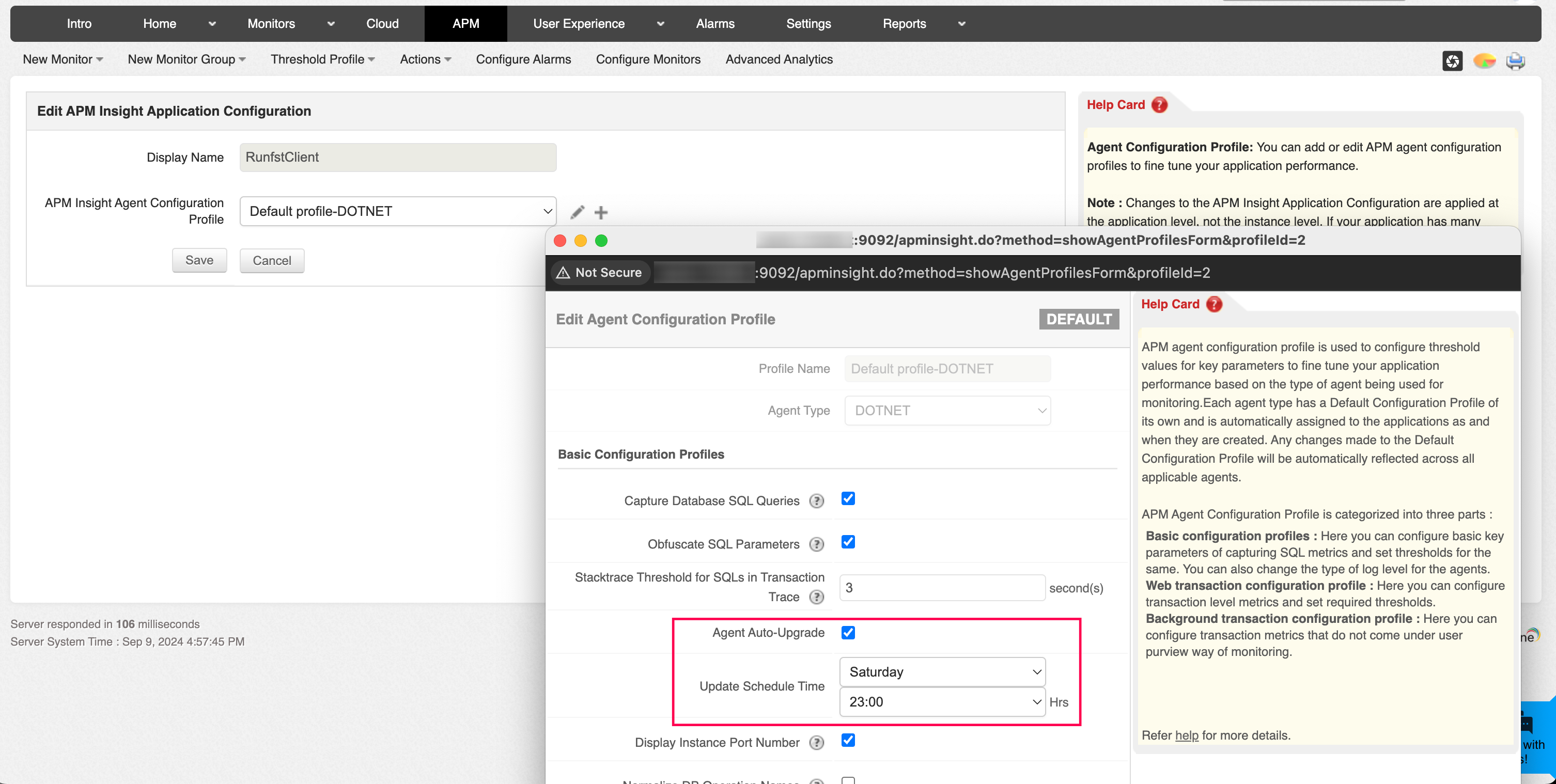 dotnet agent auto-upgrade in APM Insight