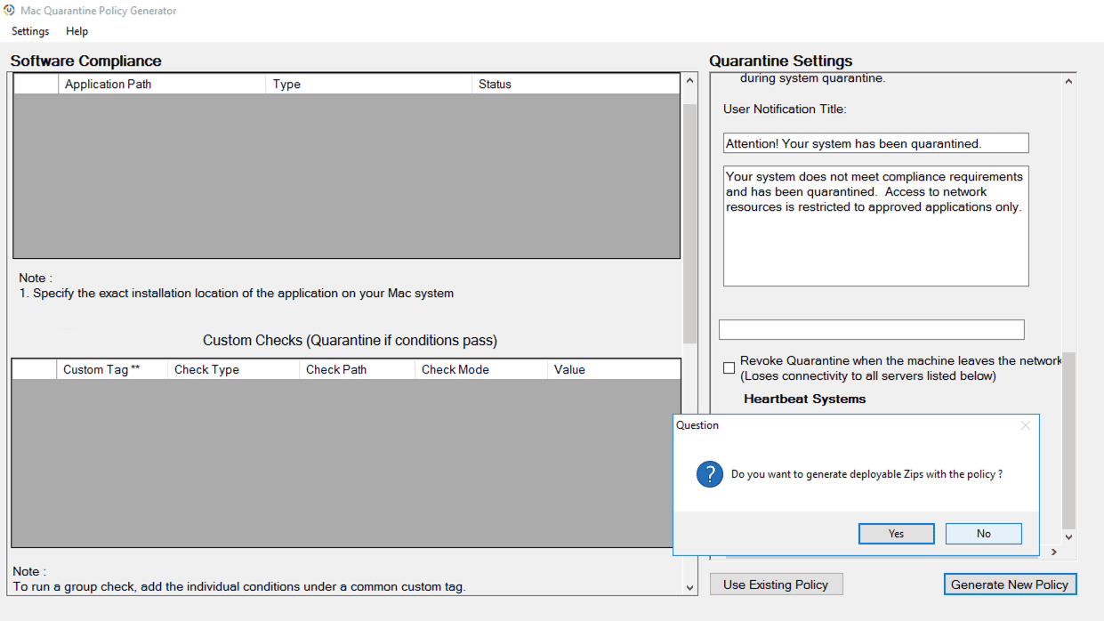 Quarantine Deployment Notification